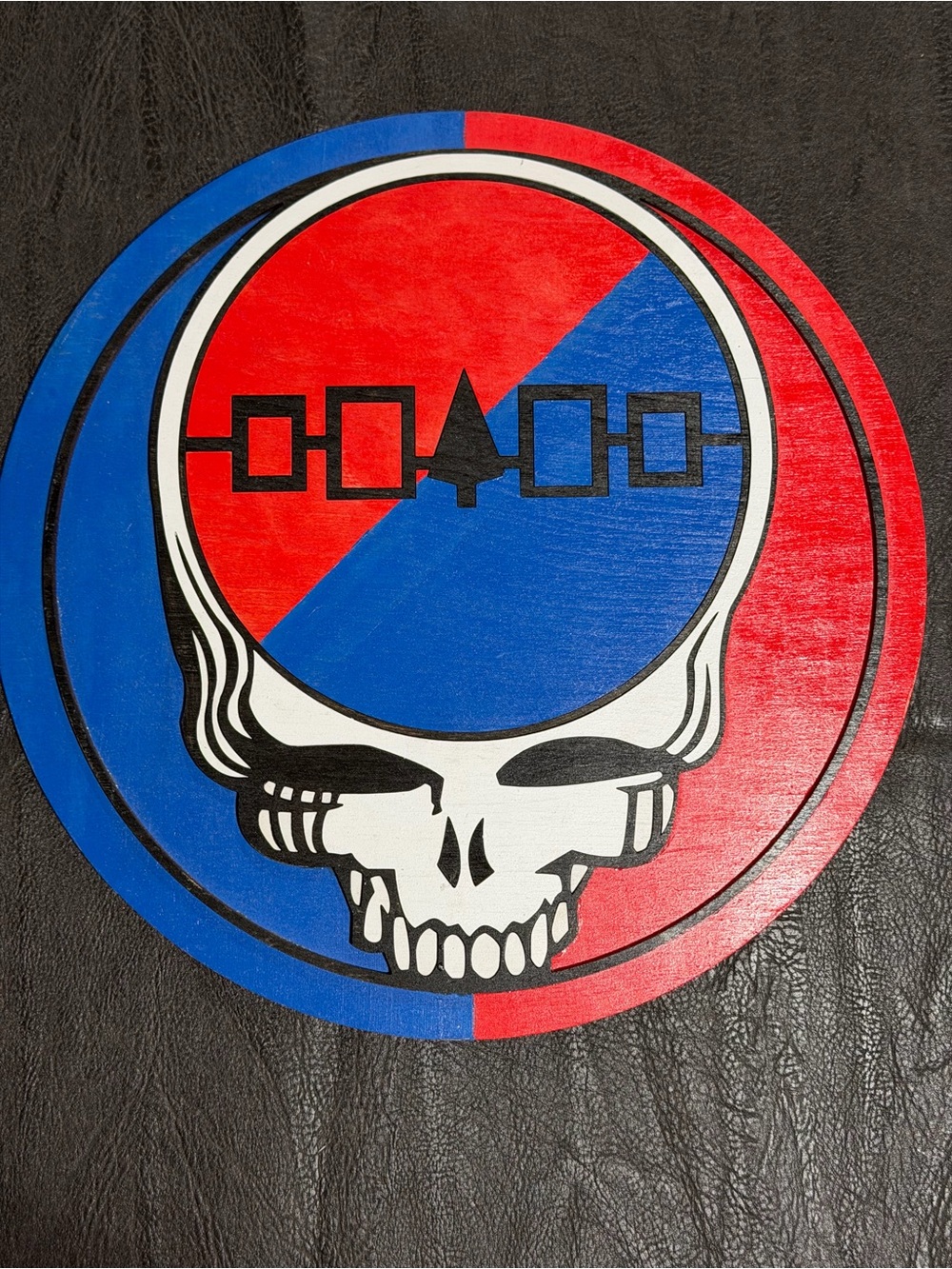 Grateful Dead Stealie, Yooper Stealie. Blue & Red Skull Wall Art - Home Design